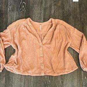 Free Poole Women's Terra-cotta  Button-Up Top